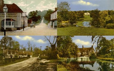 07_OA00_05
In the days before emails with photos attached or images sent by mobile phones, post cards were the easiest way of sending home a picture of where you were visiting. These were originally all in black and white because there was no colour photography. But some post card producers became quite skilful at painting colour tints on the cards, as shown in these four local scenes.
