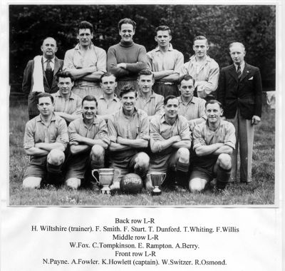 09PO027
Portals Athletic Football Club, season 1948-49. They were winners of Basingstoke Junior Cup Division One and Whitchurch Tournament Cup 

From Frank Smith
