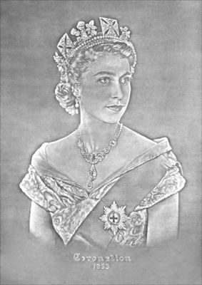 09PO033_1
A large part of Portals success was due to their ability to produce water marks in their paper, a technique which they invented in 1724. The next 8 pictures are examples of water marks, mostly from Christmas cards sent to employees. This is the one exception, having been done to celebrate the coronation of Queen Elizabeth in 1953 

From Frank Smith
