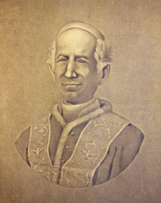 09POW_30
This is a Fabriano watermark described as - Portrait of Pope Leone XIII (1878 - 1903), whose original name was Vincenzo Pecci 

From Jon Sheldon. Information, Franco Mariani
