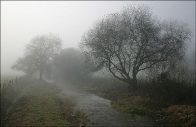 11TO025
Beyond Polhampton the young river flows under Straight Lane and on towards Quidhampton. This was where Ollie Kite had been fishing for brown trout. 

By Tony Morris
