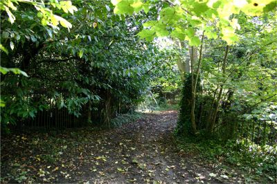 12TT031
Next to the old turbine is a footbridge which links Southington House with Silkmill Lane. Photo 2006. NOTE: this is private land and there is no public right of access. 

By Tony Morris
