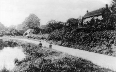 13_2TL001_05
Cottages in The Lynch - early1900s. We are reliably informed by Alec Smith that the small group includes himself and his mother. (Other opinions on the date of the photo range from 1908 to 1923/24) 

From the book "Shadwells"
