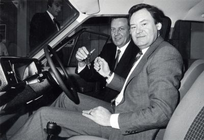 14_1OR12
Len Thorne, winner of a Ford Fiesta in the ORC's 21st Anniversary Draw, receiving the keys from ORC Chairman Ken Hogan - 1987. 

From Colin Parker

