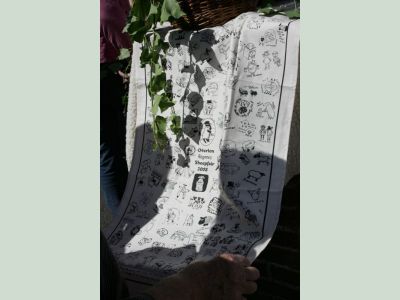 15_2SF003_2_03_05
Tea-towels were designed for the Sheepfair with scores of pictures provided by individuals in the village. They made a nice souvenir and were a successful fundraiser. 

By Peter Dickinson / from Overtonvillage.com
